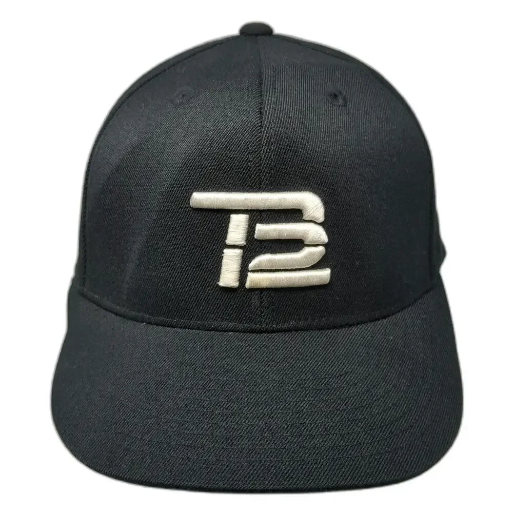 210 Fitted Baseball Cap Black 7 5/8 TB12 Logo Raised Embroidery Structured Hat